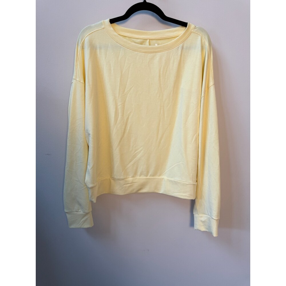 Apana Butter Yellow Long Sleeve Performance Athletic Top Size XL